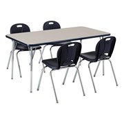 Rectangle Activity Table & Structure Series School Chair Set