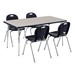 Rectangle Activity Table & Structure Series School Chair Set - Gray Top