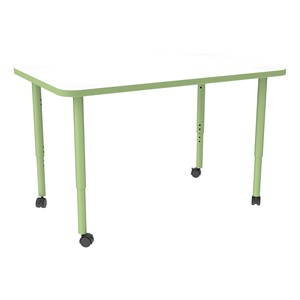 Shapes Accent Series Rectangle Collaborative Table w/ Whiteboard Top (30" W x 48" L) - Green Apple