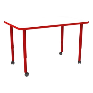Shapes Accent Series Rectangle Collaborative Table w/ Whiteboard Top (30" W x 48" L) - Red