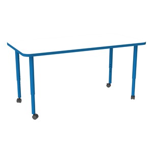 Shapes Accent Series Rectangle Collaborative Table w/ Whiteboard Top (30" W x 60" L) - Brilliant Blue
