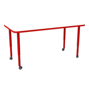 Shapes Accent Series Rectangle Collaborative Table w/ Whiteboard Top (30" W x 60" L) - Red