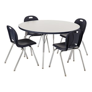 Round Activity Table & Structure Series School Chair Set - Gray Top