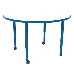 Shapes Accent Series Round Collaborative Table w/ Whiteboard Top  - Brilliant Blue