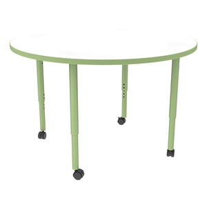 Shapes Accent Series Round Collaborative Table w/ Whiteboard Top - Green Apple
