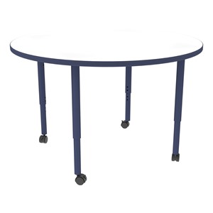 Shapes Accent Series Round Collaborative Table w/ Whiteboard Top - Navy