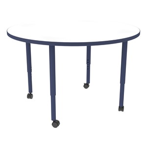 Shapes Accent Series Round Collaborative Table w/ Whiteboard Top - Navy