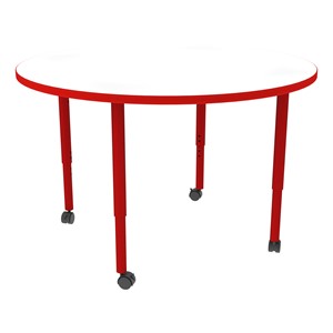 Shapes Accent Series Round Collaborative Table w/ Whiteboard Top - Red