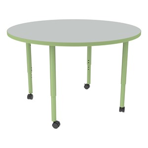 Shapes Accent Series Round Collaborative Table - North Sea Top w/ Green Apple Legs