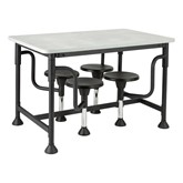 Swivel-Stool Group Work Station w/ High-pressure Laminate Top