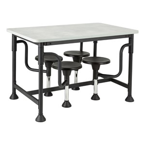 Swivel-Stool Group Work Station w/ High-pressure Laminate Top