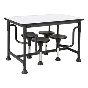 Swivel-Stool Group Work Station Whiteboard Table