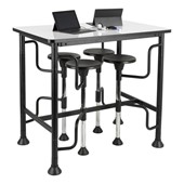Swivel-Stool Bar-Height Group Work Station Whiteboard Table