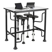 Swivel-Stool Bar-Height Group Work Station Whiteboard Table