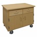 Mobile Project Support Cart w/ Two Adjustable Shelves & Doors
