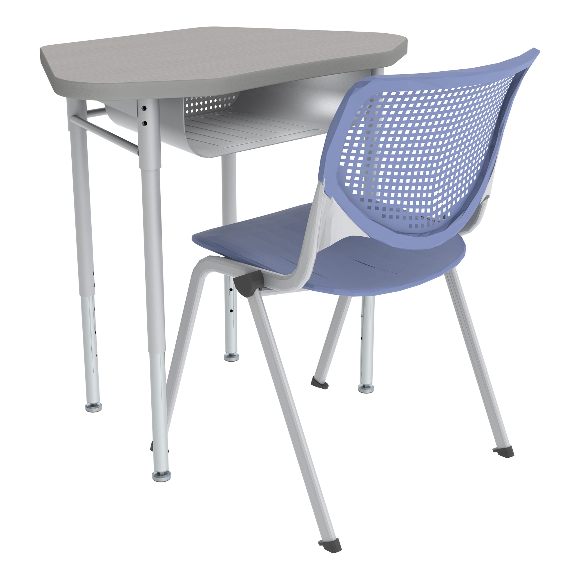 Hex Collaborative Desk w/ Laminate Top & Perforated Book Box