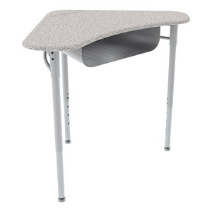 Boomerang Collaborative Desk w/ Solid Plastic Top & Perforated Metal Book Box