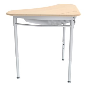Boomerang Collaborative Desk w/ Solid Plastic Top & Perforated Metal Book Box