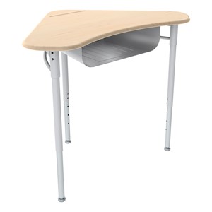 Boomerang Collaborative Desk w/ Solid Plastic Top & Perforated Metal Book Box