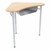 Boomerang Collaborative Desk w/ Solid Plastic Top & Perforated Metal Book Box