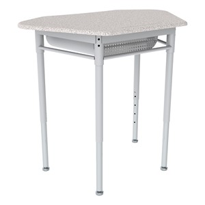 Hex Collaborative Desk w/ Solid Plastic Top & Perforated Metal Book Box