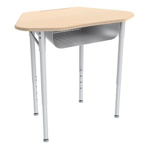 Hex Collaborative Desk w/ Solid Plastic Top & Perforated Metal Book Box