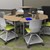 Hex Collaborative Desk w/ Solid Plastic Top & Perforated Metal Book Box