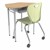 Hex Collaborative Desk w/ Solid Plastic Top & Perforated Metal Book Box