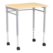 Rectangle Collaborative Desk w/ Solid Plastic Top & Perforated Book Box