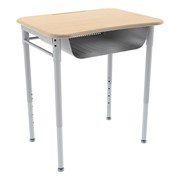 Rectangle Collaborative Desk w/ Solid Plastic Top & Perforated Book Box