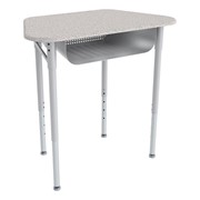 Trapezoid Collaborative Desk w/ Solid Plastic Top
