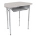 Trapezoid Collaborative Desk w/ Solid Plastic Top & Perforated Metal Book Box