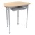 Trapezoid Collaborative Desk w/ Solid Plastic Top & Perforated Metal Book Box