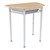Trapezoid Collaborative Desk w/ Solid Plastic Top & Perforated Metal Book Box