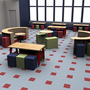 Shapes Series II Tall Soft Seating - Cube (environment)