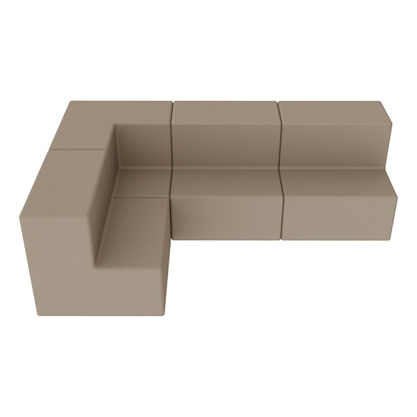 Shapes Series II Vinyl Block Seating Set - L Shape - Taupe Smooth Grain