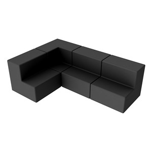 Shapes Series II Vinyl Block Seating Set - L Shape - Black Smooth Grain