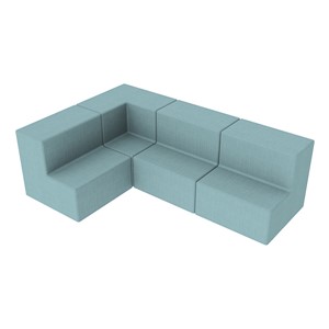 Shapes Series II Vinyl Block Seating Set - L Shape - Blue Crosshatch