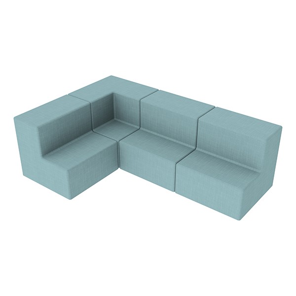 Shapes Series II Vinyl Block Seating Set - L Shape - Blue Crosshatch