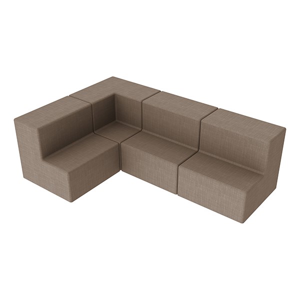 Shapes Series II Vinyl Block Seating Set - L Shape - Brown Crosshatch
