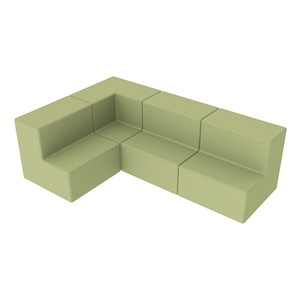 Shapes Series II Vinyl Block Seating Set - L Shape - Fern Green Smooth Grain