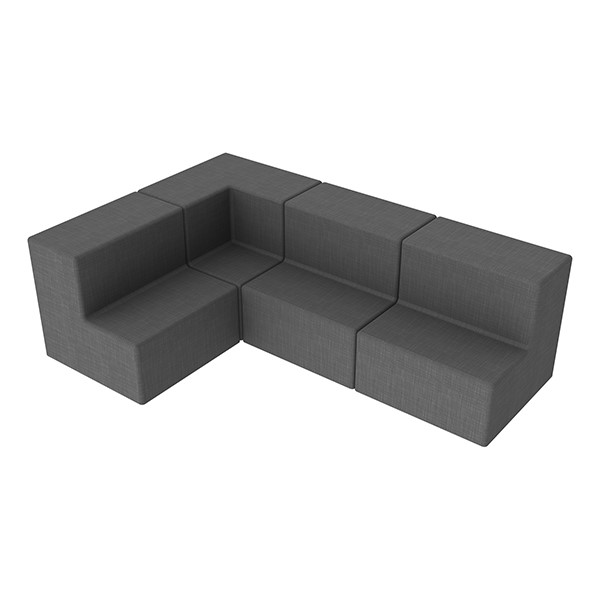 Shapes Series II Vinyl Block Seating Set - L Shape - Gray Crosshatch