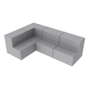 Shapes Series II Vinyl Block Seating Set - L Shape - Light Gray Smooth Grain
