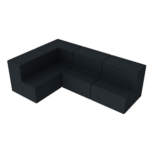 Shapes Series II Vinyl Block Seating Set - L Shape - Navy Crosshatch