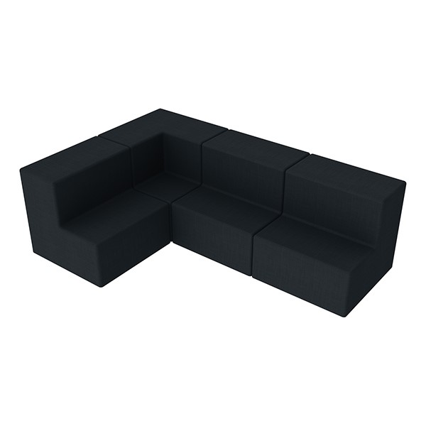 Shapes Series II Vinyl Block Seating Set - L Shape - Navy Crosshatch