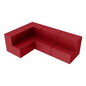 Shapes Series II Vinyl Block Seating Set - L Shape - Red Smooth Grain
