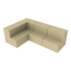 Shapes Series II Vinyl Block Seating Set - L Shape - Sand Smooth Grain