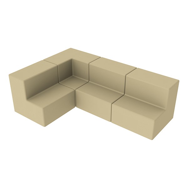 Shapes Series II Vinyl Block Seating Set - L Shape - Sand Smooth Grain