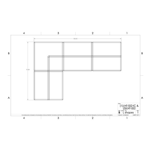 Shapes Series II Vinyl Block Seating Set - L Shape - Grouped Footprint