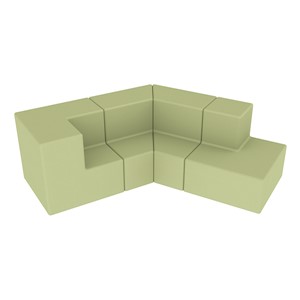 Shapes Series II Vinyl Block Seating Set - J Shape - Fern Green Smooth Grain